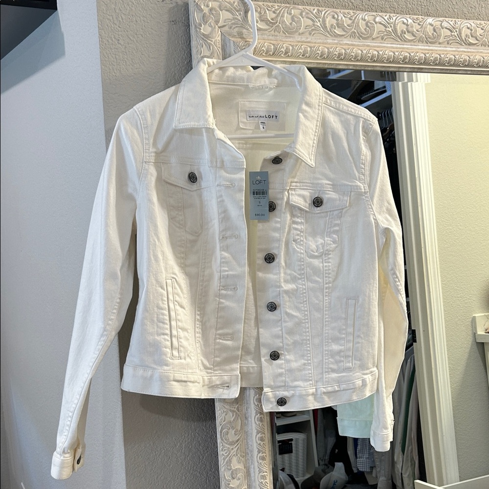 LOFT white Jean Jacket